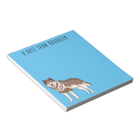 Siberische husky cartoon illustratie notitieblok (Schuin)