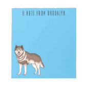 Siberische husky cartoon illustratie notitieblok (Voorkant)