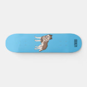 Siberische husky cartoon illustratie persoonlijk skateboard (Horizontaal)