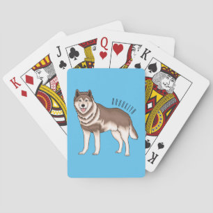 Siberische husky cartoon illustratie pokerkaarten