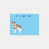Siberische husky cartoon illustratie post-it® notes (Voorkant)