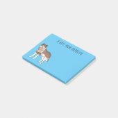 Siberische husky cartoon illustratie post-it® notes (Schuin)