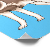Siberische husky cartoon illustratie poster (Hoek)