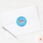Siberische husky cartoon illustratie ronde sticker (Envelop)