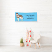 Siberische husky cartoon illustratie spandoek (Insitu)