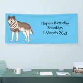 Siberische husky cartoon illustratie spandoek (Beurs)