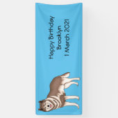Siberische husky cartoon illustratie spandoek (Verticaal)