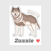 Siberische husky cartoon illustratie sticker (Vel)