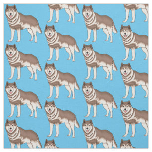 Siberische husky cartoon illustratie stof