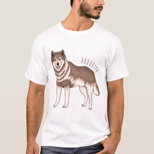Siberische husky cartoon illustratie t-shirt