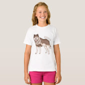 Siberische husky cartoon illustratie t-shirt (Voorkant volledig)