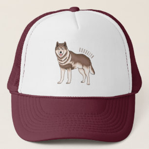 Siberische husky cartoon illustratie trucker pet