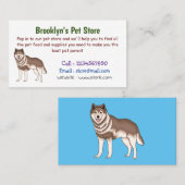 Siberische husky cartoon illustratie visitekaartje (Voorkant / Achterkant)