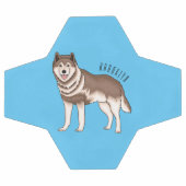 Siberische husky cartoon illustratie voetbal (Enkel)