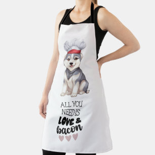 Siberische Husky Chef Love & Bacon Schort