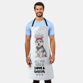 Siberische Husky Chef Love & Bacon Schort (Gedragen)