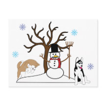 Siberische Husky Christmas Briefkaart
