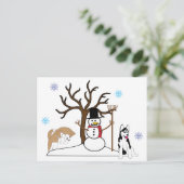 Siberische Husky Christmas Briefkaart (Staand voorkant)