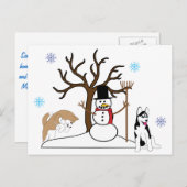 Siberische Husky Christmas Briefkaart (Voorkant / Achterkant)