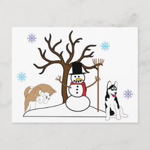 Siberische Husky Christmas Briefkaart