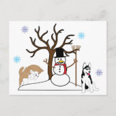 Siberische Husky Christmas Briefkaart (Voorkant)