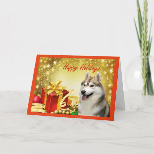 Siberische Husky Christmas Kaart Cadeaus