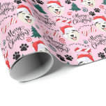 Siberische Husky Christmas Wrapping Paper Cadeaupapier<br><div class="desc">Siberische Husky kerstinpakpapier. Papierkleur is roze. Verkrijgbaar in meerdere kleuren,  maten en twee afwerkingen. www.hotpocketgraphics.com</div>