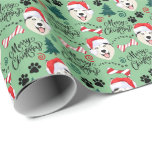 Siberische Husky Christmas Wrapping Paper Cadeaupapier<br><div class="desc">Siberische Husky kerstinpakpapier. Papierkleur is groen. Verkrijgbaar in meerdere kleuren,  maten en twee afwerkingen. www.hotpocketgraphics.com</div>