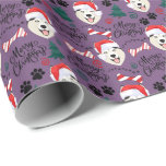 Siberische Husky Christmas Wrapping Paper Cadeaupapier<br><div class="desc">Siberische Husky kerstinpakpapier. De kleur van het papier is Paars. Verkrijgbaar in meerdere kleuren,  maten en twee afwerkingen. www.hotpocketgraphics.com</div>