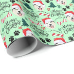 Siberische Husky Christmas Wrapping Paper Cadeaupapier<br><div class="desc">Siberische Husky kerstinpakpapier. Papierkleur is groen. Verkrijgbaar in meerdere kleuren,  maten en twee afwerkingen. www.hotpocketgraphics.com</div>