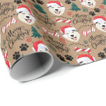 Siberische Husky Christmas Wrapping Paper Cadeaupapier<br><div class="desc">Siberische Husky kerstinpakpapier. Papierkleur is bruin. Verkrijgbaar in meerdere kleuren,  maten en twee afwerkingen. www.hotpocketgraphics.com</div>