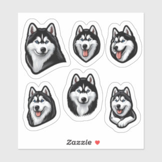 Siberische Husky Custom-Cut Vinyl Sticker