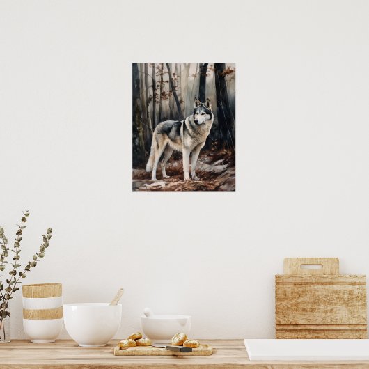 Siberische Husky Dog Art Print Poster (Keuken)
