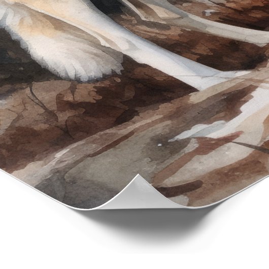 Siberische Husky Dog Art Print Poster (Hoek)