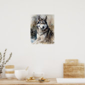 Siberische Husky Dog Art Print Poster (Keuken)