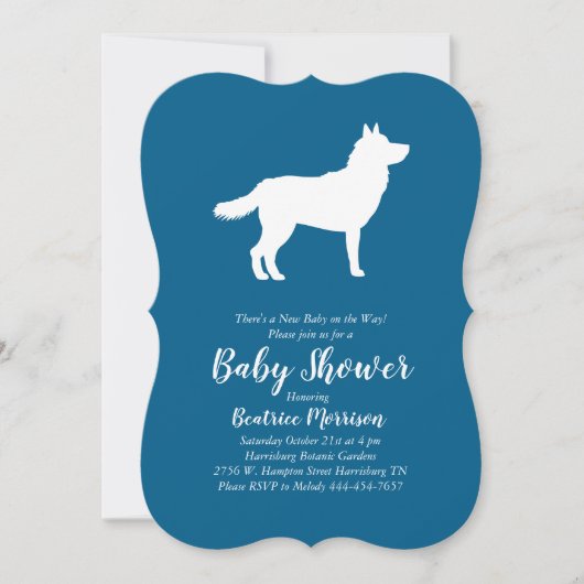 Siberische Husky Dog Baby shower Blauwe Jongen Kaart (Voorkant)