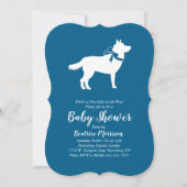 Siberische Husky Dog Baby shower Blauwe Jongen Kaart (Voorkant)