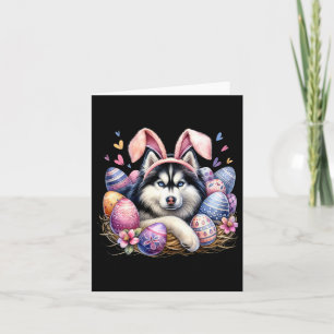 Siberische Husky Dog Bunny Ears Paasdag Kaart