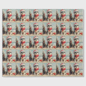 Siberische Husky Dog Christmas  Beach Cadeaupapier (Vlak)
