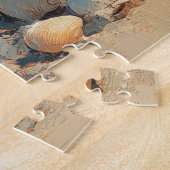 Siberische Husky Dog Christmas  Beach Legpuzzel (Zijkant)