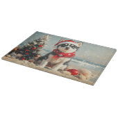 Siberische Husky Dog Christmas  Beach Snijplank (Hoek)