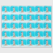 Siberische Husky Dog In Sneeuw Met Kerst Pet Cadeaupapier (Vlak)