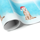 Siberische Husky Dog In Sneeuw Met Kerst Pet Cadeaupapier (Rol Hoek)