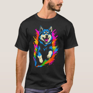 Siberische Husky Dog Pop Art T-shirt
