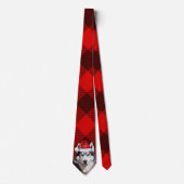 Siberische Husky Dog Red Buffalo Plaid Kerstmis Stropdas (Voorkant)