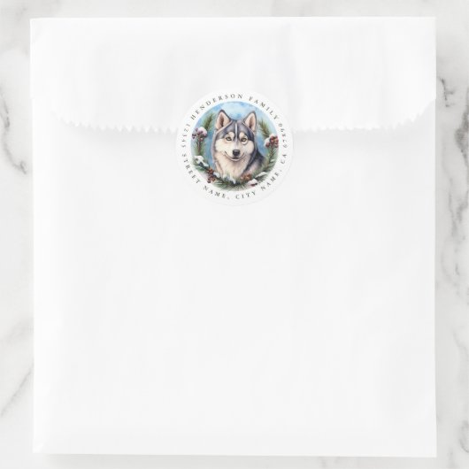 Siberische Husky Dog Ronde Stickers (Tas)