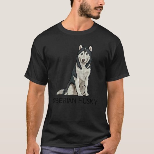 Siberische Husky Dolle Hond T-shirt (Voorkant)