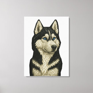 Siberische Husky Edelsteen Canvas Afdruk