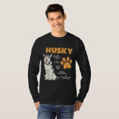 Siberische Husky Eigenaar Regels Hond Huskies Grap T-shirt (Voorkant volledig)