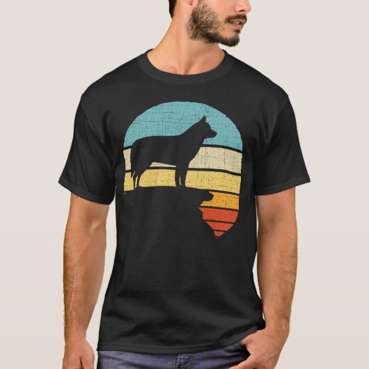 Siberische Husky Eigenaar Retro  Hondenpuppy Liefh T-shirt (Voorkant)